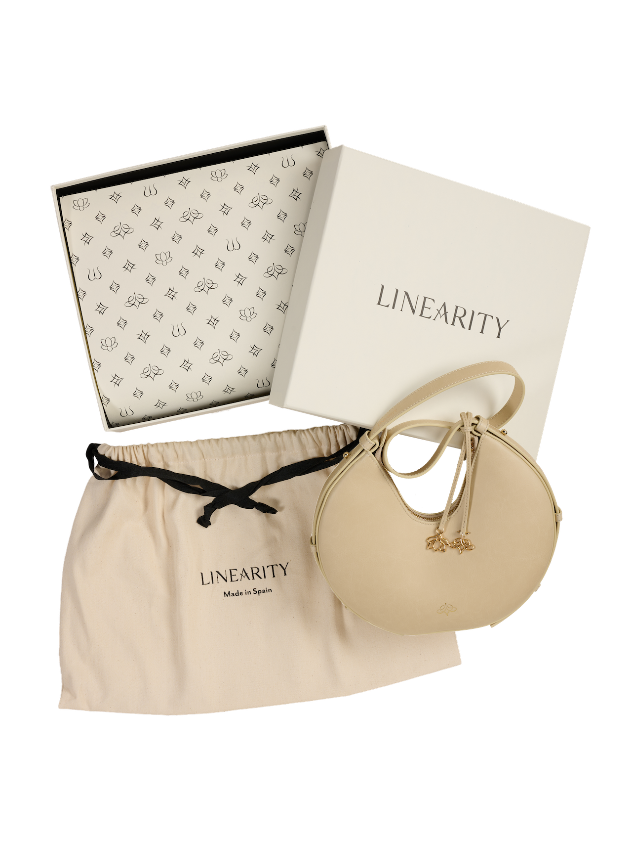 Box, dust bag and materials for Linearity bag